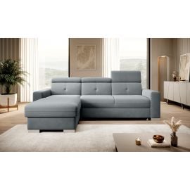 Eltap Fresia Velvetmat Corner Pull-Out Sofa 176x247x104cm, Grey (CO-FR-LT-04VE) | Sofas | prof.lv Viss Online