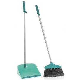 Leifheit Floor Sweeper + Dustpan with Telescopic Handle Grey, Green (1041404) | Floor Mats and Brushes | prof.lv Viss Online