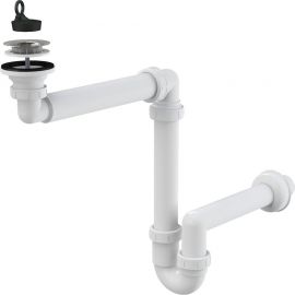 Alca A413 Bathroom Sink Drain Trap 40mm White/Chrome (2101060) | Siphons | prof.lv Viss Online