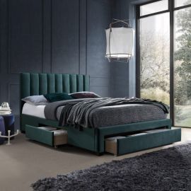 Home4You Грейс Двуспальная кровать 160x200 см, без матраса, зеленая | Kровати | prof.lv Viss Online