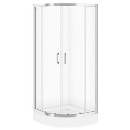 Cersanit Basic Asymmetrical 90x90cm Shower Cabin with Tray TAKO Smooth White S601-118 (123DS601118) | Shower cabines | prof.lv Viss Online