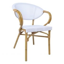 Home4You Garden Chair Bamboo 57x58x83cm, White (18637) | Garden chairs | prof.lv Viss Online