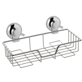 Gedy Hot Bathroom Shelf With Suction Cups 28x14x12cm, Chrome (HO20-14) | Shower shelves | prof.lv Viss Online