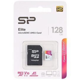 Micro SD-карта Silicon Power SP128GBSTXBV1V20SP, 128 ГБ, с адаптером SD, бело-розовая | Карты памяти | prof.lv Viss Online