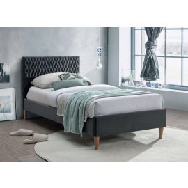 Signal Azure Velvet Single Bed 90x200cm, Without Mattress, Grey | Single beds | prof.lv Viss Online