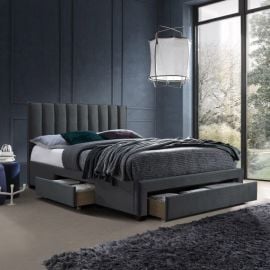 Home4You Grace Double Bed 160x200cm, Without Mattress, Dark Grey | Bedroom furniture | prof.lv Viss Online