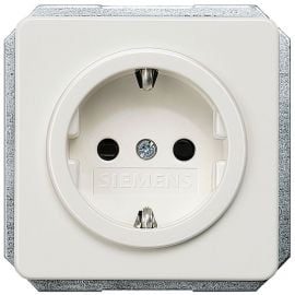 Siemens Delta Profile Flush-Mounted Contact Socket 1-way with Earth, Pure White (5UB1405) | Electrical outlets & switches | prof.lv Viss Online