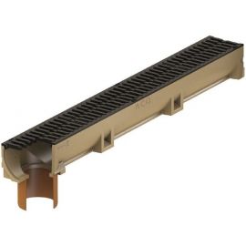 Aco Euroline Channel with Cast Iron Grating and Outlet 100x11.8x9.7cm (38706)