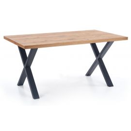 Halmar Xavier Extendable Table 160x90cm, Oak/Black | Halmar | prof.lv Viss Online