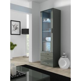 Halmar Soho S1 Display Cabinet, 41x60x192cm, Grey (CAMA-SOHO-WITRYNA-WYSOKA-S1-SZARY/SZARY) | Display cabinets | prof.lv Viss Online