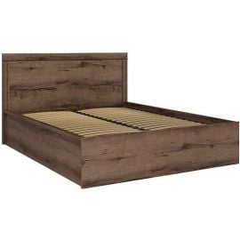 Black Red White Balin Double Bed 160x200cm, Without Mattress, Dark Oak | Beds with linen storage | prof.lv Viss Online
