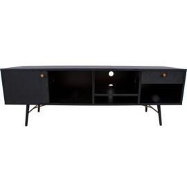 ТВ-тумба Home4You Luxembourg, 150x40x50 см, черная (45041) | Тв столы | prof.lv Viss Online