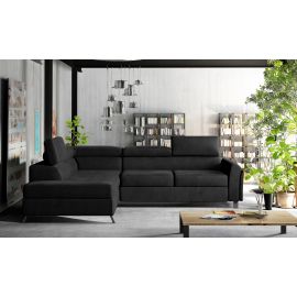 Stūra Dīvāns Izvelkams Eltap Kairos MatVelvet 200x265x95cm, Melns (Kr_35) | Izvelkamie dīvāni | prof.lv Viss Online