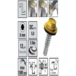 Self-drilling screws for steel sheet fastening to steel structures (up to 5mm) | Builders hardware | prof.lv Viss Online