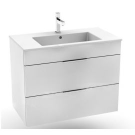 Jika Cube 100 bathroom sink with cabinet, 100x43cm, H=60cm White (H4536521763001) | Sinks with Cabinet | prof.lv Viss Online