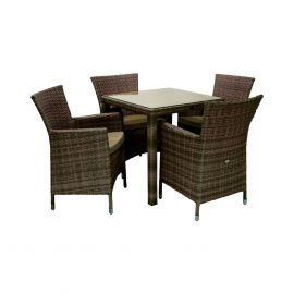 Home4You Dārza mēbeļu komplekts WICKER, galds un 4 krēsli