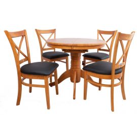 Home4You Mix&Match Dining Room Set Table + 4 Chairs Brown (K208371) | Dining room sets | prof.lv Viss Online