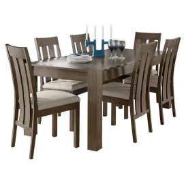 Home4You Turin Dining Room Set, Table + 6 Chairs, 245x90x75cm, Natural (K26921) | Dining room sets | prof.lv Viss Online