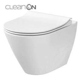 Piekaramais Tualetes Pods Cersanit City Oval CleanOn K701-104 ar SC/QR vāku, Balts | Tualetes podi - piekaramie | prof.lv Viss Online