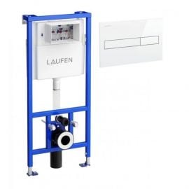 Laufen LIS CW1 H89466 Built-in Toilet Frame 500x140mm, h=1120 mm, LIS Duo Flush Plate, 250x160 mm, White (LIS CW1 + LIS duo) | Laufen | prof.lv Viss Online