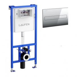 Laufen LIS CW1 H89466 Built-in Toilet Frame, 500x140mm, h=1120 mm, LIS Duo Flush Plate, 250x160 mm, Chrome (LIS CW1 + LIS duo CR) | Laufen | prof.lv Viss Online