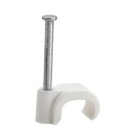 Cable clips for flat cable, white
