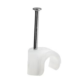 Cable clips with extended nail, white | Installation materials | prof.lv Viss Online