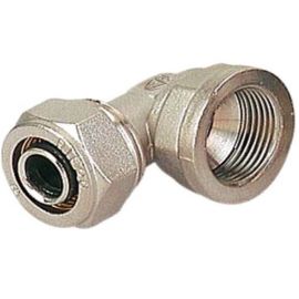 Nickel-plated brass angle with internal thread | For water pipes and heating | prof.lv Viss Online