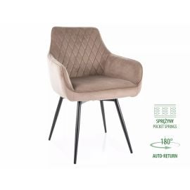 Virtuves Krēsls Signal Marlo Velvet, 58x55x88cm, Tumši Bēšs/Melns (MARLOVCCBE) | Signal | prof.lv Viss Online