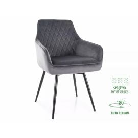 Virtuves Krēsls Signal Marlo Velvet, 58x55x88cm, Tumši Pelēks/Melns (MARLOVCSZ) | Signal | prof.lv Viss Online