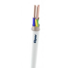 Elpar (N)YM-J 3-core installation cable, white, 100m, solid | Electrical wires & cable building wire | prof.lv Viss Online