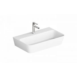 Paa Quadro Bathroom Stone Resin Sink White Glossy 70x43cm IQUA/00