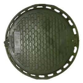 Полимерная канализационная люк с заслонкой, H-65мм, зеленый | Канализационные кольца | prof.lv Viss Online