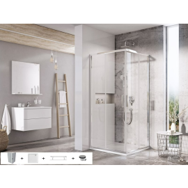 Ravak SET 7 Komplekts Blix Slim BLSRV2-80 Dušas stūris 80x80cm H=195cm Caurspīdīga, Hromēta, Ar Paliktni Perseus Pro | Dušas | prof.lv Viss Online