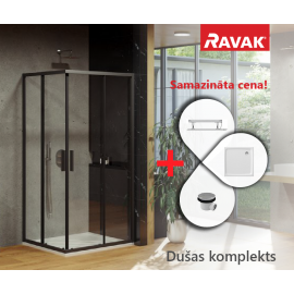 Ravak SET 11 90x90cm H=195cm Shower Enclosure with Tray (23SETBLS8) | Showers | prof.lv Viss Online
