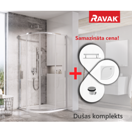 Ravak SET 6 90x90cm H=195cm Shower Enclosure with Shelf (23SETBLS3) | Ravak | prof.lv Viss Online