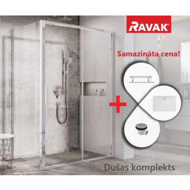 Душевая кабина Ravak SET14R 90x120 см H=195 см с полочкой (SET14R) | Двери и стены для душа | prof.lv Viss Online