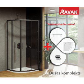 Ravak SET 7 90x90cm H=195cm Shower Enclosure with Tray (23SETBLS4) | Shower cabines | prof.lv Viss Online