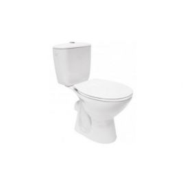 Cersanit President P011 Toilet Bowl with Horizontal Outlet (90°), Polypropylene Seat, White, 1850074 | Cersanit | prof.lv Viss Online
