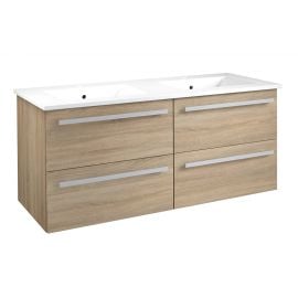 Raguvos Furniture Serena 121cm Cabinet with 2 Sinks Grey Oak (14113910) | Sinks with Cabinet | prof.lv Viss Online