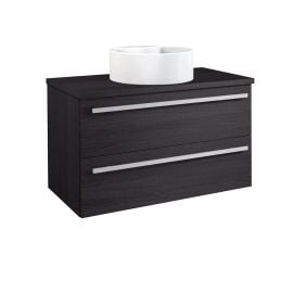 Raguvos Furniture Serena 101cm Round Bathroom Sink with Cabinet Black Oak Surface (1431370101) | Sinks with Cabinet | prof.lv Viss Online