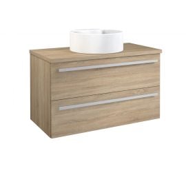 Raguvos Furniture Serena 101cm Round Bathroom Sink with Cabinet Grey Oak Surface (1431371010) | Sinks with Cabinet | prof.lv Viss Online