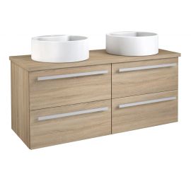 Raguvos Furniture Serena 121cm Round Cabinet with 2 Sinks Grey Oak Surface (1431391010) | Sinks with Cabinet | prof.lv Viss Online