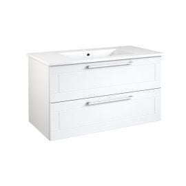 Raguvos Furniture Serena Retro 101.5cm Bathroom Sink with Cabinet Glossy White (131137114) | Sinks with Cabinet | prof.lv Viss Online
