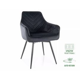 Virtuves Krēsls Signal Servio Velvet, 58x55x88cm, Melns (SERVIOVCC) | Signal | prof.lv Viss Online