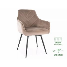 Virtuves Krēsls Signal Servio Velvet, 58x55x88cm, Tumši Bēšs/Melns (SERVIOVCCBE) | Signal | prof.lv Viss Online