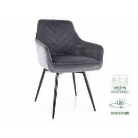 Virtuves Krēsls Signal Servio Velvet, 58x55x88cm, Tumši Pelēks/Melns (SERVIOVCSZ) | Signal | prof.lv Viss Online