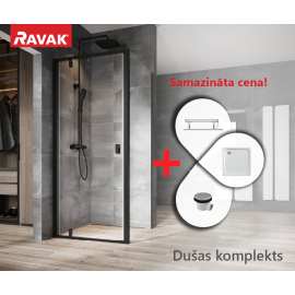 Ravak SET 1 90x90cm H=195cm Shower Enclosure with Shelf (23SETND1) | Ravak | prof.lv Viss Online