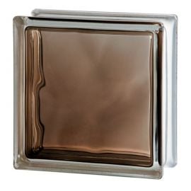 Seves Basic Brilly Bronze Wave Glass Block, brown 190x190x80mm | Tiles | prof.lv Viss Online