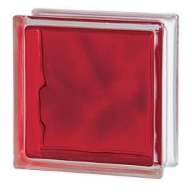 Seves Basic Brilly Red Wave Glass Block, Red 190x190x80mm | Blocks, bricks | prof.lv Viss Online